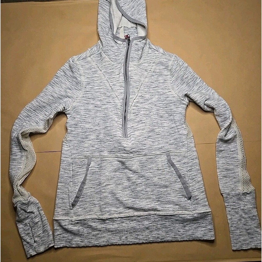 Free People Movement Markie Quarter Zip Hoodie Size S Heathered Grey